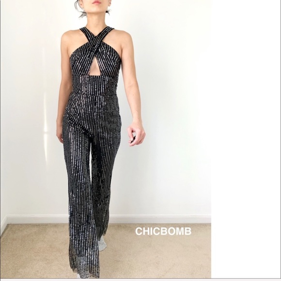 Sequins wrap romper Jumpsuit - Picture 2 of 7